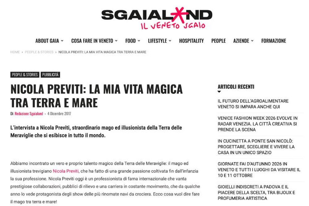 Sgaialand: Nicola Previti, la mia vita magica tra terra e mare