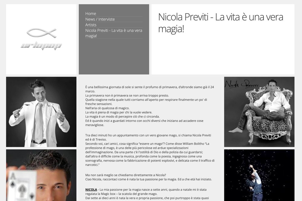Urlopop: Nicola Previti, la vita è una vera magia