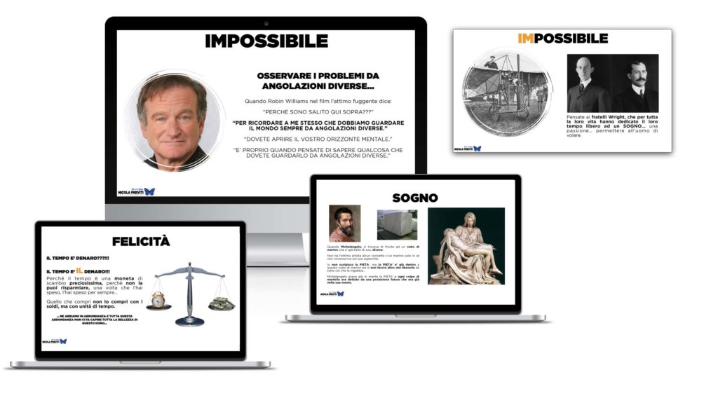 Slide di un intervento di formazione aziendale con la magia di Nikola Previti